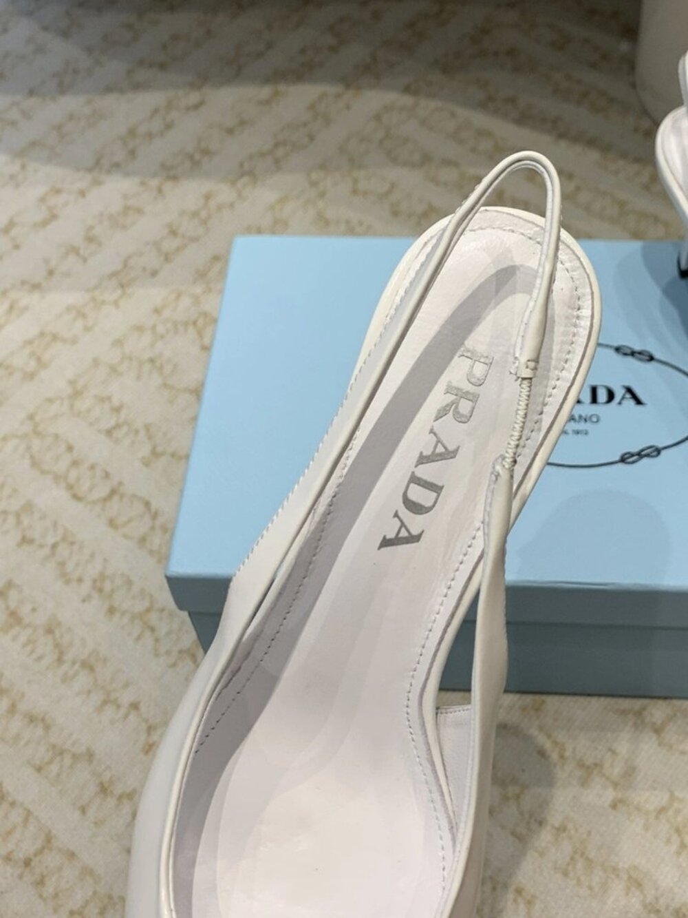 Prada White Slingback Heels - Picture 7 of 8